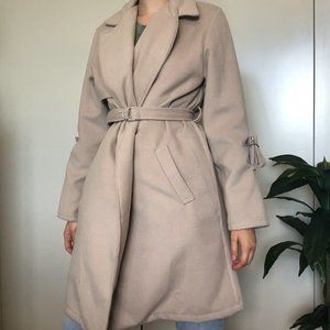 Tan Trenchcoat with Buckle Details